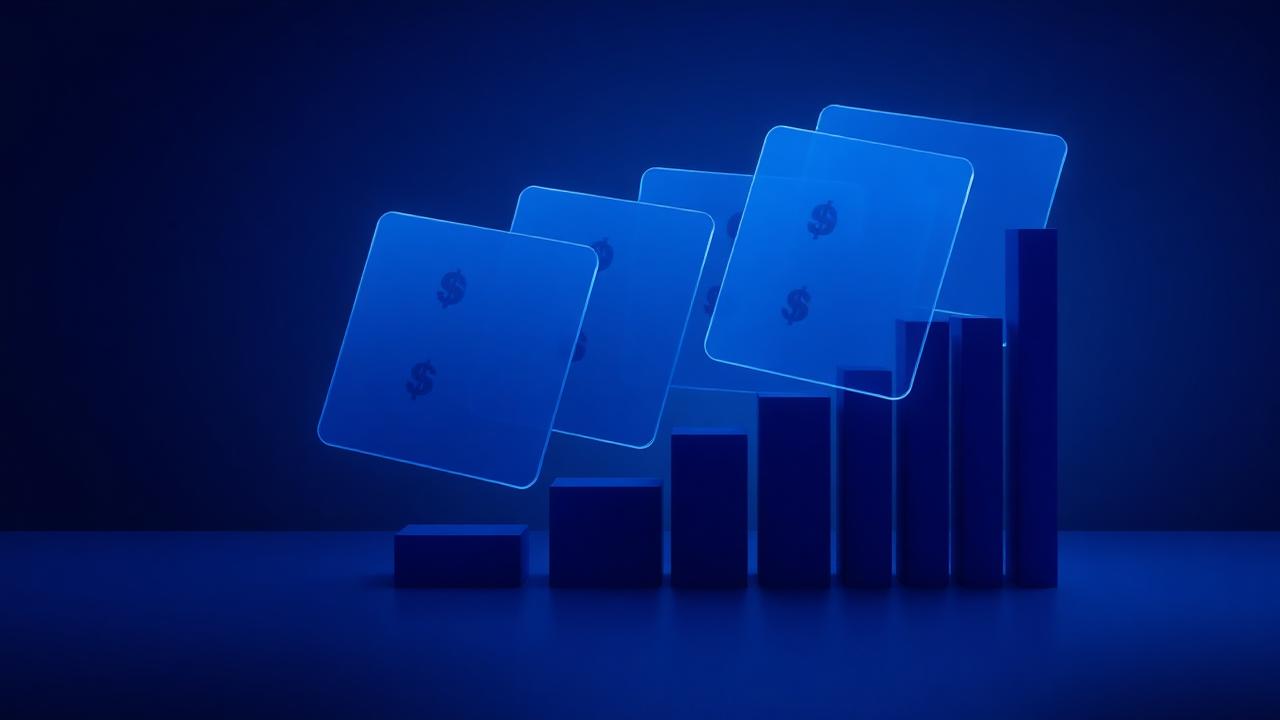 MVP development cost tiers illustrated as glass pricing cards over a bar chart